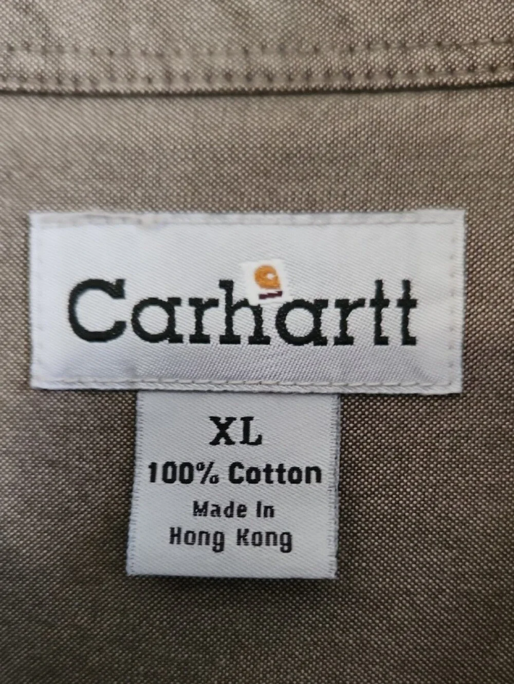 Carhartt Utility Short Sleeve Button Down Work Shirt Brown Size XL 100% Cotton